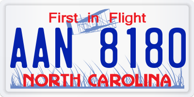 NC license plate AAN8180