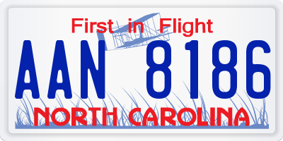 NC license plate AAN8186