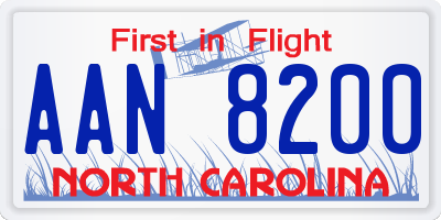 NC license plate AAN8200