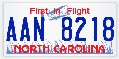 NC license plate AAN8218