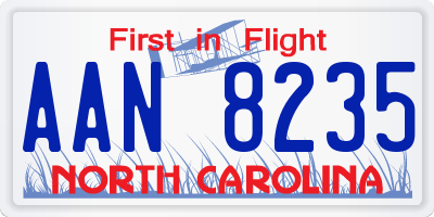 NC license plate AAN8235
