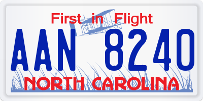 NC license plate AAN8240
