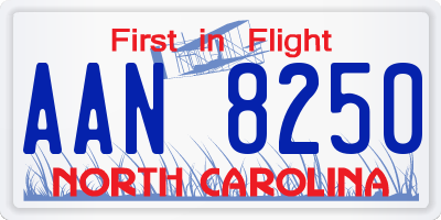 NC license plate AAN8250