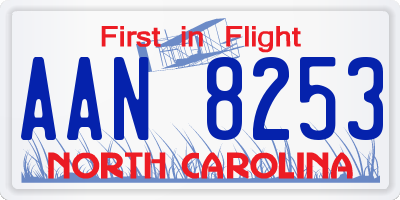 NC license plate AAN8253