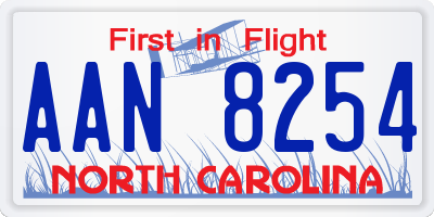 NC license plate AAN8254