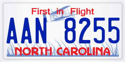 NC license plate AAN8255
