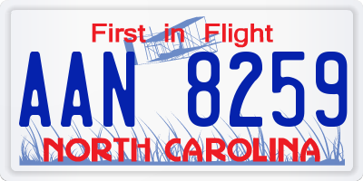 NC license plate AAN8259
