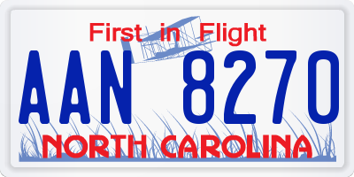 NC license plate AAN8270