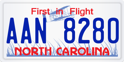 NC license plate AAN8280