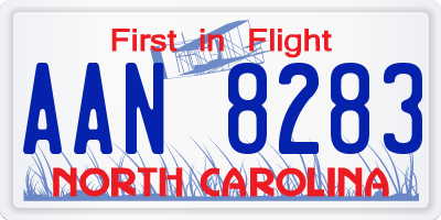 NC license plate AAN8283