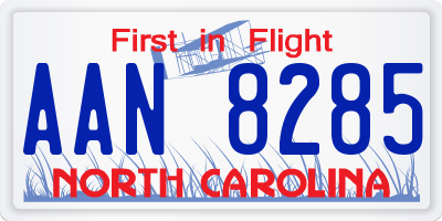 NC license plate AAN8285