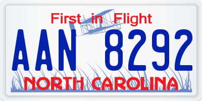 NC license plate AAN8292