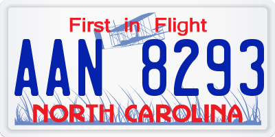 NC license plate AAN8293