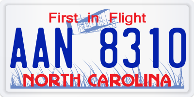 NC license plate AAN8310