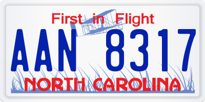 NC license plate AAN8317