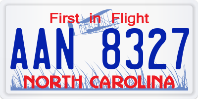 NC license plate AAN8327