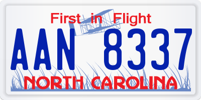 NC license plate AAN8337