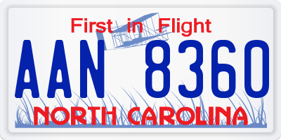 NC license plate AAN8360