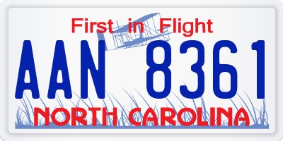 NC license plate AAN8361