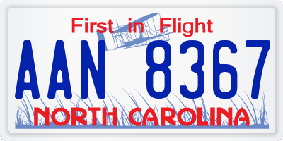 NC license plate AAN8367