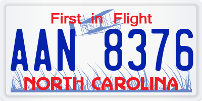 NC license plate AAN8376