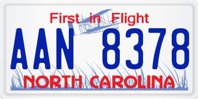 NC license plate AAN8378