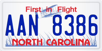 NC license plate AAN8386