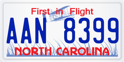NC license plate AAN8399