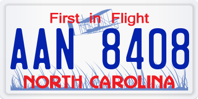 NC license plate AAN8408