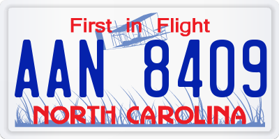 NC license plate AAN8409
