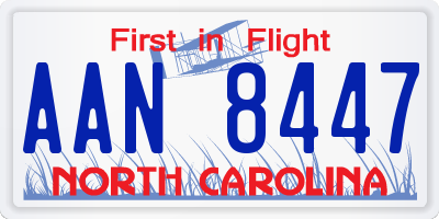 NC license plate AAN8447