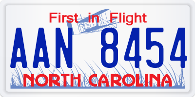 NC license plate AAN8454