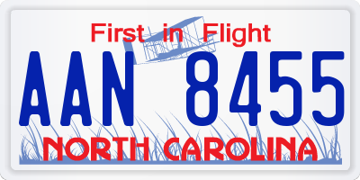 NC license plate AAN8455