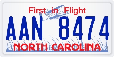 NC license plate AAN8474