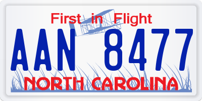 NC license plate AAN8477