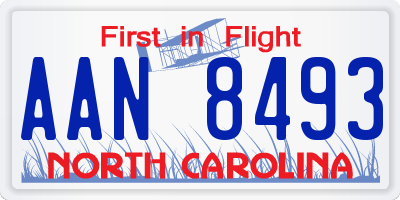 NC license plate AAN8493