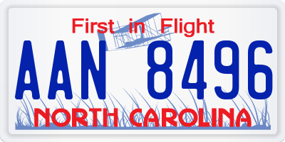 NC license plate AAN8496
