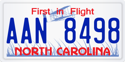 NC license plate AAN8498
