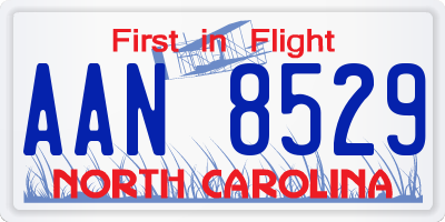 NC license plate AAN8529