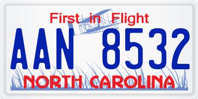 NC license plate AAN8532