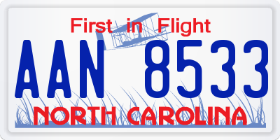 NC license plate AAN8533