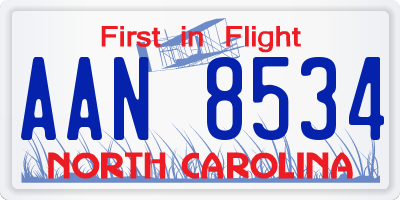 NC license plate AAN8534