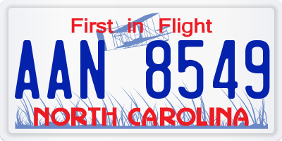 NC license plate AAN8549