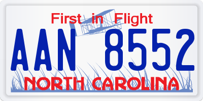 NC license plate AAN8552