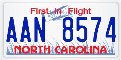 NC license plate AAN8574