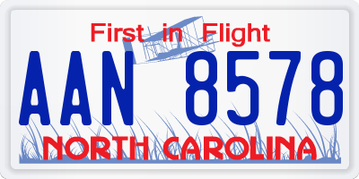 NC license plate AAN8578