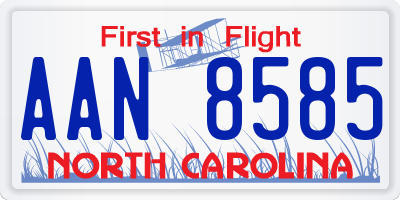 NC license plate AAN8585