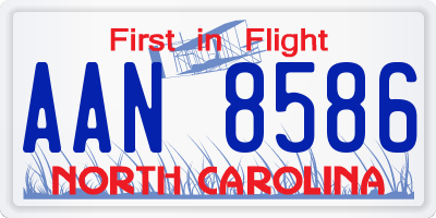 NC license plate AAN8586