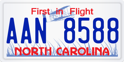 NC license plate AAN8588