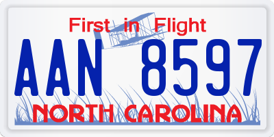 NC license plate AAN8597